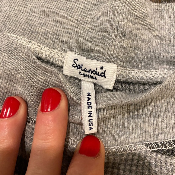 XS Splendid waffle knit long sleeve shirt - Picture 2 of 9